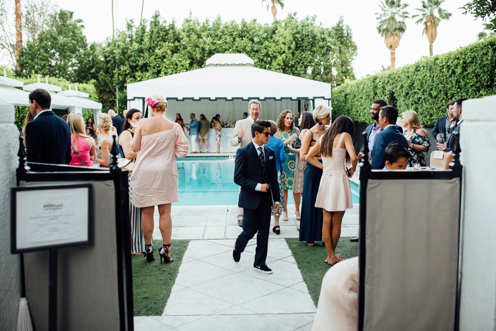 Avalon Hotel wedding Palm Springs cocktail hour